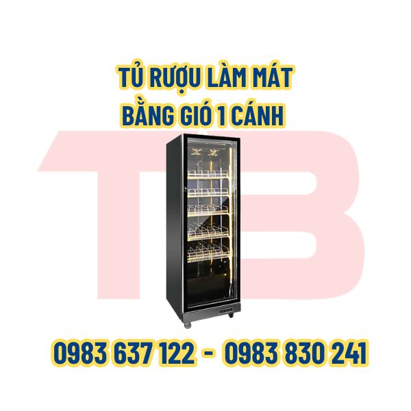 Tủ rượu làm mát bằng gió 1 cánh Inox Thái Bình